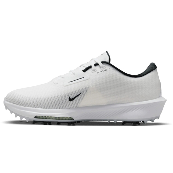 Nike White Golf Shoes with Black Swoosh and Light Green Air Detail main image 5